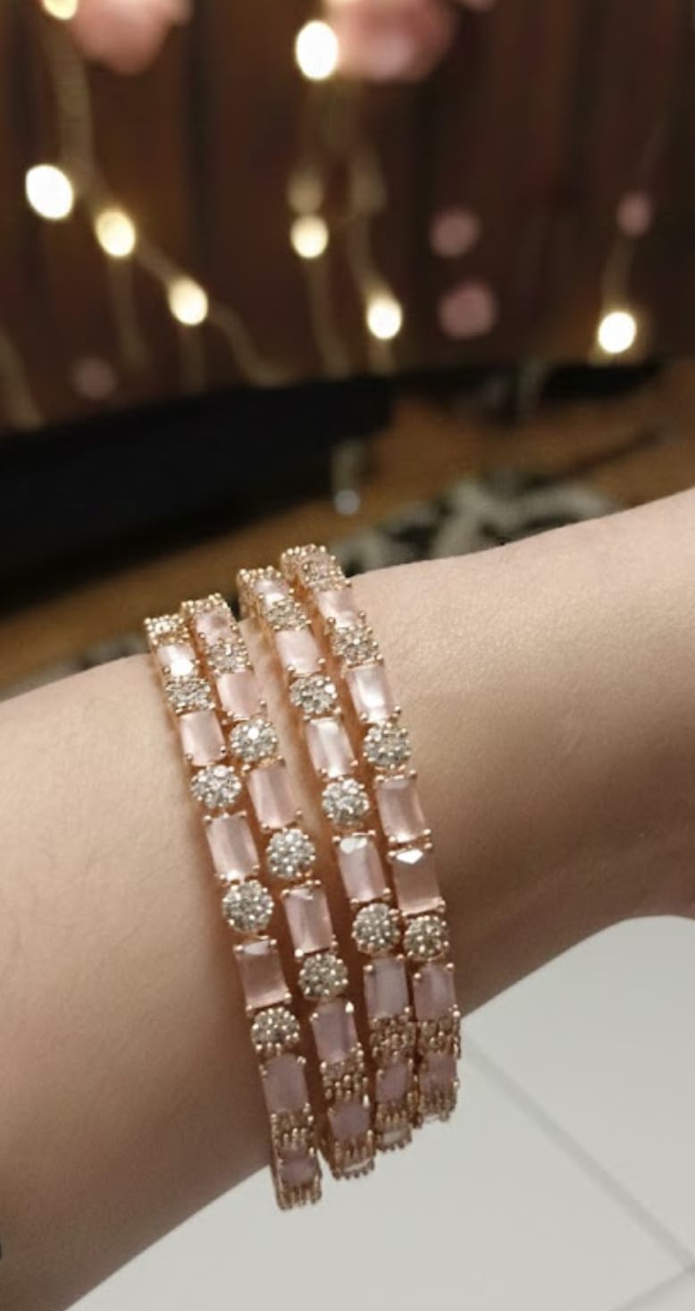 Elegant American diamond Bangle Setof 4Pcs ( code: AD5)